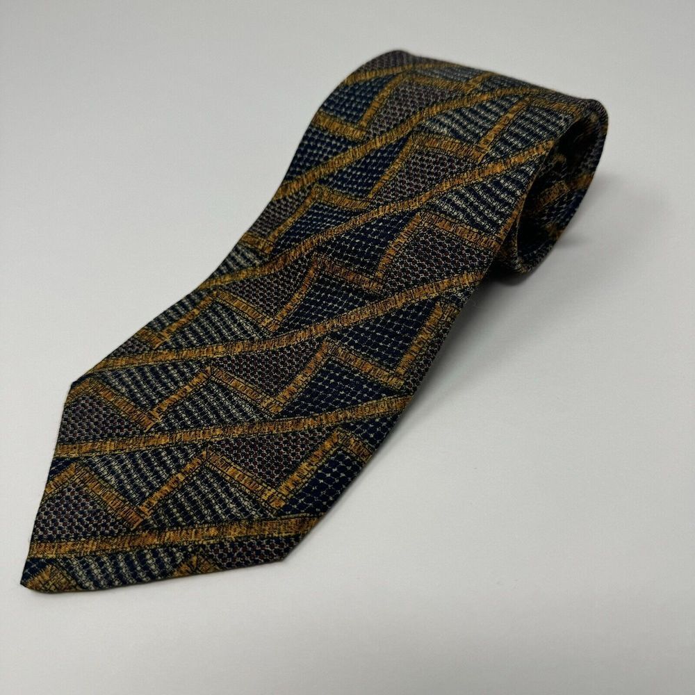 Ermenegildo Zegna Multicolor Geometric Triangle Silk Italy Tie 59"L 3 3/4"W